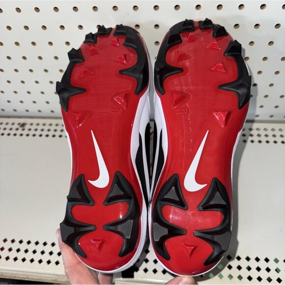 Nike Alpha Menace Strong Mens Football Lineman Cleats Size 8.5 White Red Black main image 5